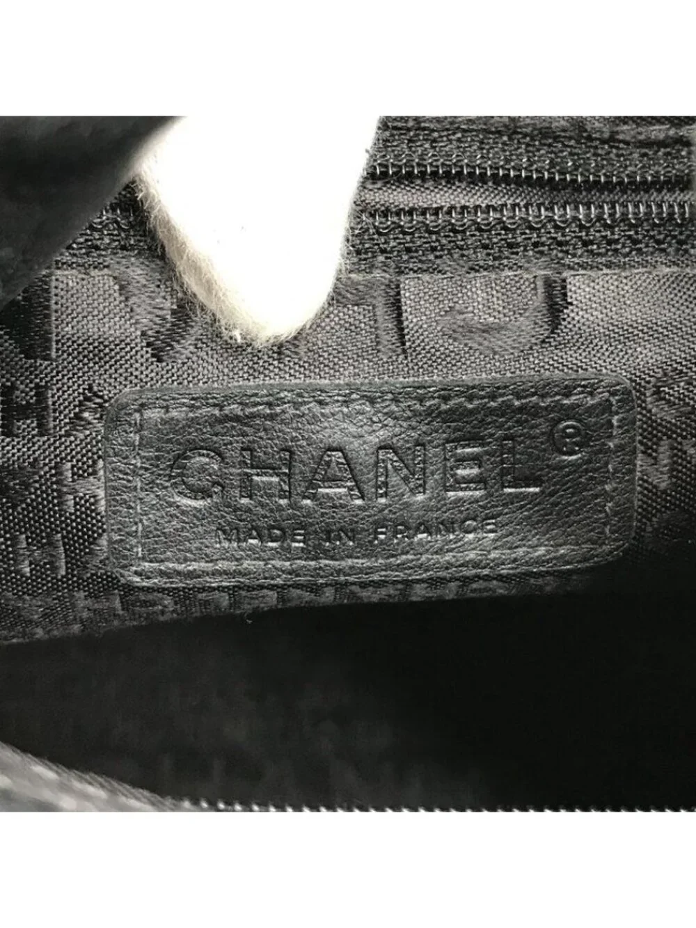Chanel CC Logo Camellia Tote Shoulder Bag Leather Black